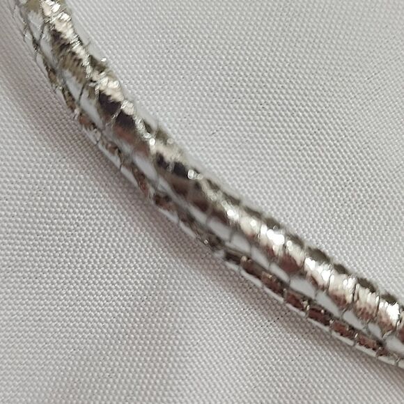 Vintage La Regale Faux Reptile Evening Bag Shiny Platinum - Picture 4 of 11